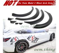 Matte Black Fit For Tesla Model 3 4DR Wheel Arch Fender Strip Trim 8 Pcs 2022