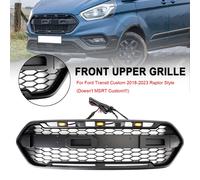 Matte Black Front Bumper Grille Fit Ford Transit Custom Trail 2018-2023 W/ 3LED