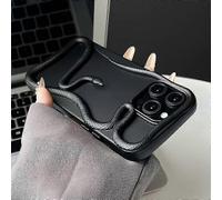(Matte Black, Multicolor) For iPhone 16 Pro Max Bumper Case 3D Snake Hollow TPU Phone Cover - Electroplated Black