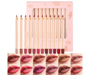 Matte lipPencil Set - 12 PCS Multifunctional lipLiner Stick Collection, Smooth Velvet Matte Finish lipContour Set, Long Lasting Highly Pigmented Cosmetic Kit | Girls Women Girlfriends Wives Gift