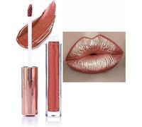 Matte Metallic Lip Gloss,Long Lasting Waterproof Strong Pigmented Not Stick Cup,Diamond Shimmer Liquid Lipstick Makeup for Women (B)