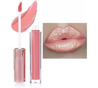 Matte Metallic Lip Gloss,Long Lasting Waterproof Strong Pigmented Not Stick Cup,Diamond Shimmer Liquid Lipstick Makeup for Women (A)