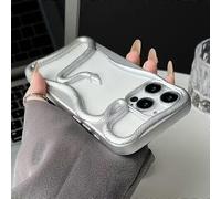 (Matte Silver, Multicolor) For iPhone 16 Pro Max Bumper Case 3D Snake Hollow TPU Phone Cover - Electroplated Black