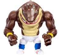 Mattel Action figure di squali di strada con movimento morso e slam, giocattolo da collezione Big Slammu ispirato all'eroe mezzo squalo della TV degli anni '90, 15,2 cm