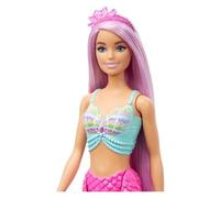 Barbie Zeemeerminpop met roze fantasiehaar van 18 cm lang, met kleurrijke access