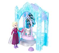 Mattel Disney Frozen - Rifugio Glaciale di Elsa, set con bambola e animali invernali ispirato al film, include scivolo, volpe, uccellini e accessori a tema, 3+ anni, JFG29