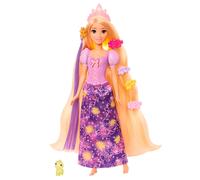Disney Princess Bambola alla Moda Rapunzel Capelli Magici | Bambola articolata con 5 modi per brillare, capelli e diadema luminoso, figura Pascal, 7 accessori, JHL46
