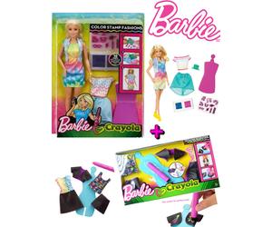 Mattel - barbie crayola frp05 loves crayola stamp n style bambola e set da gioco