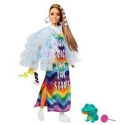 Barbie Bambola extra con vestito arcobaleno, Bambola