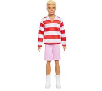 Mattel Barbie Fashionistas Ken #241 Bambola Ken Biondo con Polo a Righe Rosse