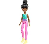 Mattel Barbie fhv75 Barbie On The Go Bambola (schwarzhaarig con Maglietta Blu Turchese)