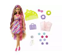 Mattel Barbie Totally Hair Flower Brunette Bambola con Abito Floreale