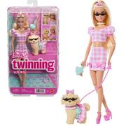 Mattel Barbie Twinning Looks Bambola bionda e cagnolino in abiti Abbinati