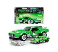 mattel brick shop hot wheels - custom ’68 camaro serie speed, set da costruire con 289 pezzi, dettagli realistici e adesivi