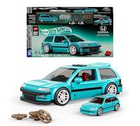 Mattel Brick Shop Hot Wheels - Custom '90 Honda Civic EF Serie Speed, set da costruire con 248 pezzi, dettagli realistici e adesivi per personalizzare l'auto, 10+ anni, JHF62