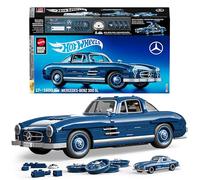 Mattel Brick Shop Hot Wheels Serie Premium set da costruire, Mercedes-Benz 300 SL con 1600 pezzi, dettagli realistici e parti in metallo, per collezionisti adulti, HWW25