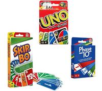 Mattel Card Game Set Skip Bo Uno & Phase 10