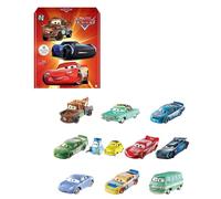 Mattel CARS - Confezione da 10 veicoli Mini Racers, macchinine da corsa die-cast da collezione e ispirate ai personaggi più iconici di CARS, giocattolo per bambini, 3+ anni, HBW15