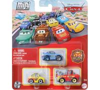 Mattel Cars Mini Racers Race and Rescue - Set di 3 veicoli pressofusi (Mater Luigi e Sally)