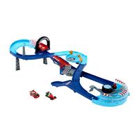 Mattel CARS - Pista Salti della Corsa Globale, playset con propulsore attivabile