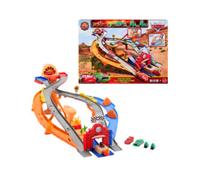 Mattel cars - sfreccia e soccorri circuito per soccorso stradale, set con 2 tipi di gara, saetta mcqueen, chicks hicks e 2 veicoli inclusi