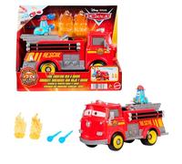 Mattel CARS - Sfreccia e Soccorri Red e Guido Pompieri, set con camion dei pompieri, 2 bersagli a forma di fiamma e 2 proiettili ad acqua inclusi, giocattolo per bambini, 3+ anni, JFL54