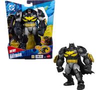 Mattel DC Premier - Batman, action figure con luci e 8 suoni diversi, indossa un'armatura da robot oversize con accessori tra cui lanciaproiettili e dischi da battaglia, JMP84