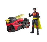 Mattel DC Premiere Robin da 16,5 cm con moto | Moto con lanciamissili proiettile, esclusivo Deco Robin, Cycle ha caratteristiche modulari Batlink da mescolare e abbinare