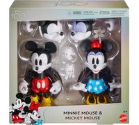 Mattel Disney - 100 action figure da collezione Topolino e Minnie, personaggi snodabili, testa e mani intercambiabili, elementi morbidi