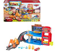 Mattel Disney and Pixar Cars Toy Playset with Lightning McQueen, Guido, 2 Fire &