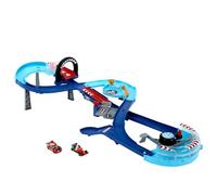 Mattel CARS - Pista Salti della Corsa Globale, playset con propulsore attivabile