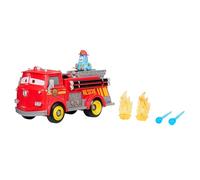 Mattel CARS - Sfreccia e Soccorri Red e Guido Pompieri, set con camion dei pompieri, 2 bersagli a forma di fiamma e 2 proiettili ad acqua inclusi, giocattolo per bambini, 3+ anni, JFL54