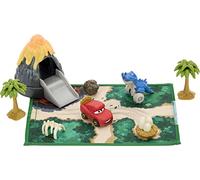 Mattel Disney e Pixar Cars Toys, mini Racers Dino Park Playset con 2 mini veicoli, accessori e custodia portatile
