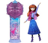 Mattel Disney Frozen - Anna Pattinaggio sul Ghiaccio Jewel Reveal, bambola dal film con 9 accessori a sorpresa tra cui portagioie a forma di fiocco di neve e anello indossabile, 3+ anni, JMC94