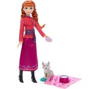 Mattel Disney Frozen - Anna e Cucciolo di Lupo, set con bambola Anna e personaggio amico ispirati agli Animali di Arendelle, 4 accessori inclusi, giocattolo per bambini, 3+ anni, JFG17