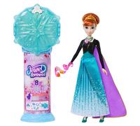 Mattel Bambola Anna Frozen – Sorpresa di cristallo di ghiaccio, 9 accessori, 8 sorprese, anello