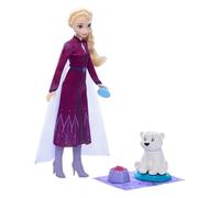 Mattel Disney Frozen - Elsa e Orsetto, set con bambola Elsa e personaggio amico ispirati agli Animali di Arendelle, 4 accessori inclusi, giocattolo per bambini, 3+ anni, JFG16