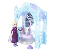 Mattel Disney Frozen - Rifugio Glaciale di Elsa, set con bambola e animali invernali ispirato al film, include scivolo, volpe, uccellini e accessori a tema, 3+ anni, JFG29