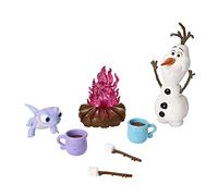 Mattel Disney Frozen - Set Cioccolata tra Amici, include i personaggi Olaf e Bruni e più di 5 accessori da campeggio, ispirato al film Disney Frozen 2, giocattolo per bambini, 3+ anni, HLW62