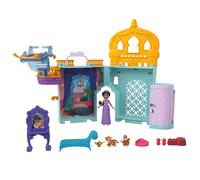 Mattel Disney Princess - Il Castello di Jasmine, set componibile ispirato al film Aladdin, include una mini bambola, 2 personaggi amici e 8 accessori, giocattolo per bambini, 3+ anni, JDP56