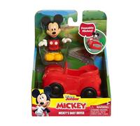 Mattel Disney Junior Mickey Playset Composto da Personaggio da collezione mobile Topolino e auto rossa, dai 3 anni, multicolore