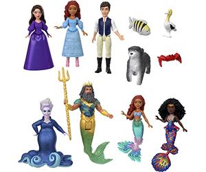 Mattel Disney La Sirenetta - Set Ariel Avventure a Terra e in Mare, include 7 mini bambole e 4 personaggi, look caratteristici ispirati al film Disney, giocattolo per bambini, 3+anni, HND30
