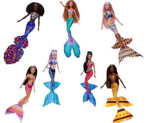 Mattel Disney La Sirenetta - Set Ariel e le sue Sorelle, include 7 bambole sirena, ciascuna con acconciatura particolare e stampa unica sul top e sullacoda, giocattolo per bambini, 3+ anni, HPT16