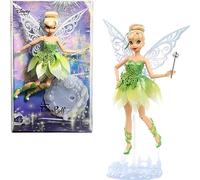 Mattel Disney Peter Pan - Campanellino, bambola da collezione Disney 100 anni di magia, con luminoso abito verde e ali scintillanti, look ispirato al film, giocattolo per bambini, 6+ anni, HLX67