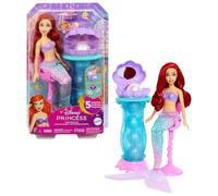 Mattel Disney Princess - Ariel e la Specchiera Magica, set bambola con coda da sirena rimovibile e specchiera con 5 perle a sorpresa e 5 accessori inclusi, giocattolo per bambini, 3+ anni, JBF86