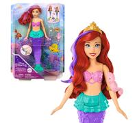 Mattel Disney Princess - Ariel Principessa dei Mari, bambola sirena con capelli