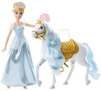 Mattel Disney Princess - Cenerentola con Cavallo, set con bambola e il suo cavallo, sella rimovibile e tanti accessori per lo styling inclusi, giocattolo per bambini, 3+ anni, HPF95