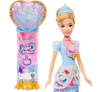 Mattel Disney Princess - Cenerentola Jewel Reveal, bambola ispirata al film con 9 accessori a sorpresa tra cui portagioie a forma di cuore e anello indossabile, 3+ anni, JHL50