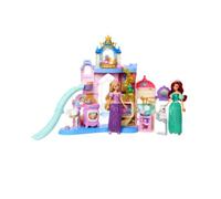 Mattel disney princess - palazzo dei cuccioli, set ispirato al film con 7 aree di gioco, 3 amici animali e oltre 17 accessori