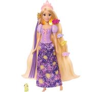 Mattel Disney Princess - Rapunzel Capelli Magici, bambola ispirata al film con capelli che brillano, 7 accessori per lo styling e personaggio Pascal incluso, 3+ anni, JHL46
